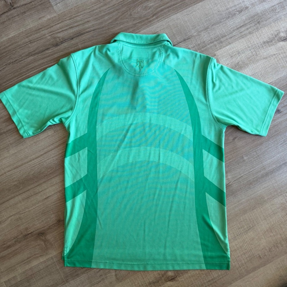 Tehama Mens Green Hangem Dry Moisture Management Golf Polo Shirt Size Medium - Picture 7 of 8